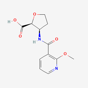 molecular formula C12H14N2O5 B7417531 (2S,3R)-3-[(2-methoxypyridine-3-carbonyl)amino]oxolane-2-carboxylic acid 