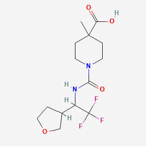 4-Methyl-1-[[2,2,2-trifluoro-1-(oxolan-3-yl)ethyl]carbamoyl]piperidine-4-carboxylic acid