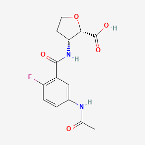 (2S,3R)-3-[(5-acetamido-2-fluorobenzoyl)amino]oxolane-2-carboxylic acid