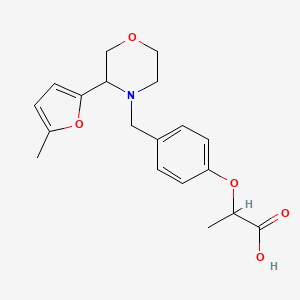 2-[4-[[3-(5-Methylfuran-2-yl)morpholin-4-yl]methyl]phenoxy]propanoic acid