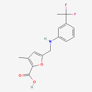 5-[[3-(1,1-Difluoroethyl)anilino]methyl]-3-methylfuran-2-carboxylic acid