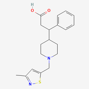 molecular formula C19H24N2O2S B7417579 3-[1-[(3-Methyl-1,2-thiazol-5-yl)methyl]piperidin-4-yl]-3-phenylpropanoic acid 