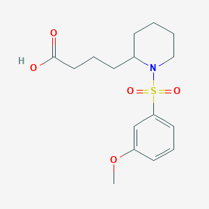 molecular formula C16H23NO5S B7417599 4-[1-(3-Methoxyphenyl)sulfonylpiperidin-2-yl]butanoic acid 