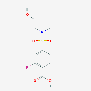 4-[2,2-Dimethylpropyl(2-hydroxyethyl)sulfamoyl]-2-fluorobenzoic acid