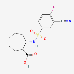 (1R,2S)-2-[(3-cyano-4-fluorophenyl)sulfonylamino]cycloheptane-1-carboxylic acid