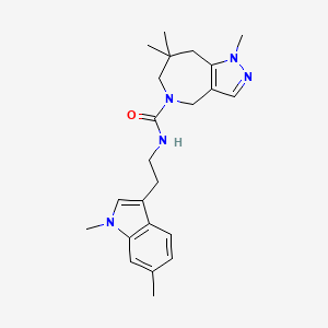 N-[2-(1,6-dimethylindol-3-yl)ethyl]-1,7,7-trimethyl-6,8-dihydro-4H-pyrazolo[4,3-c]azepine-5-carboxamide