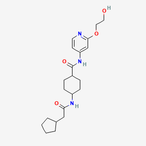 molecular formula C21H31N3O4 B7417689 4-[(2-cyclopentylacetyl)amino]-N-[2-(2-hydroxyethoxy)pyridin-4-yl]cyclohexane-1-carboxamide 