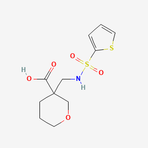 molecular formula C11H15NO5S2 B7417726 3-[(Thiophen-2-ylsulfonylamino)methyl]oxane-3-carboxylic acid 