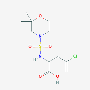 molecular formula C11H19ClN2O5S B7417745 4-Chloro-2-[(2,2-dimethylmorpholin-4-yl)sulfonylamino]pent-4-enoic acid 