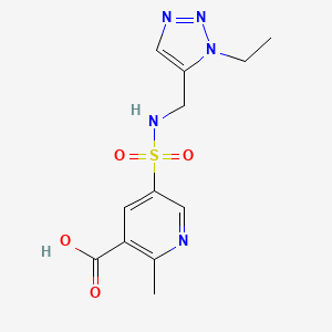 molecular formula C12H15N5O4S B7417759 5-[(3-Ethyltriazol-4-yl)methylsulfamoyl]-2-methylpyridine-3-carboxylic acid 