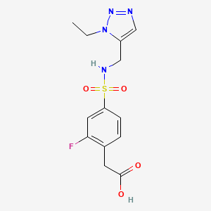 2-[4-[(3-Ethyltriazol-4-yl)methylsulfamoyl]-2-fluorophenyl]acetic acid