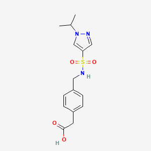 2-[4-[[(1-Propan-2-ylpyrazol-4-yl)sulfonylamino]methyl]phenyl]acetic acid