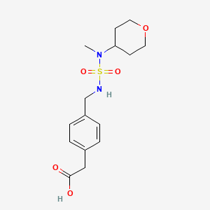 2-[4-[[[Methyl(oxan-4-yl)sulfamoyl]amino]methyl]phenyl]acetic acid