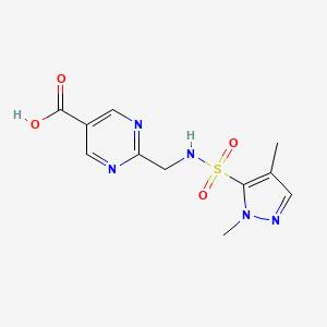 2-[[(2,4-Dimethylpyrazol-3-yl)sulfonylamino]methyl]pyrimidine-5-carboxylic acid