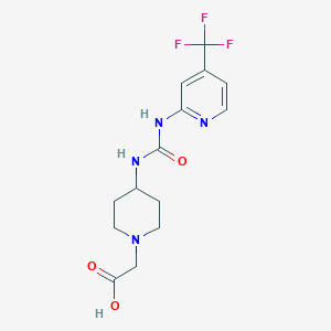 molecular formula C14H17F3N4O3 B7417825 2-[4-[[4-(Trifluoromethyl)pyridin-2-yl]carbamoylamino]piperidin-1-yl]acetic acid 