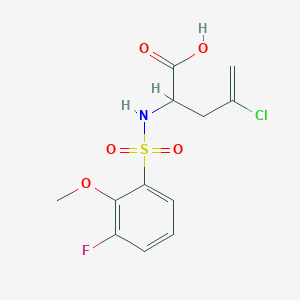 molecular formula C12H13ClFNO5S B7417848 4-Chloro-2-[(3-fluoro-2-methoxyphenyl)sulfonylamino]pent-4-enoic acid 