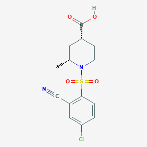 (2R,4R)-1-(4-chloro-2-cyanophenyl)sulfonyl-2-methylpiperidine-4-carboxylic acid