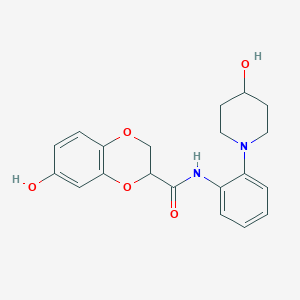 6-hydroxy-N-[2-(4-hydroxypiperidin-1-yl)phenyl]-2,3-dihydro-1,4-benzodioxine-3-carboxamide