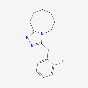 molecular formula C15H18FN3 B7417869 3-[(2-Fluorophenyl)methyl]-5,6,7,8,9,10-hexahydro-[1,2,4]triazolo[4,3-a]azocine 