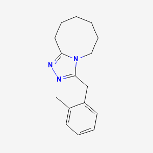 molecular formula C16H21N3 B7417893 3-[(2-Methylphenyl)methyl]-5,6,7,8,9,10-hexahydro-[1,2,4]triazolo[4,3-a]azocine 