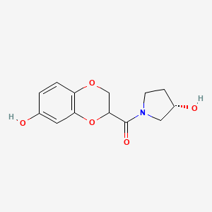 molecular formula C13H15NO5 B7417920 (6-hydroxy-2,3-dihydro-1,4-benzodioxin-3-yl)-[(3S)-3-hydroxypyrrolidin-1-yl]methanone 