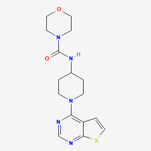 molecular formula C16H21N5O2S B7417977 N-(1-thieno[2,3-d]pyrimidin-4-ylpiperidin-4-yl)morpholine-4-carboxamide 