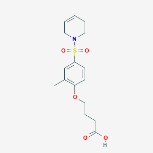 molecular formula C16H21NO5S B7417998 4-[4-(3,6-dihydro-2H-pyridin-1-ylsulfonyl)-2-methylphenoxy]butanoic acid 