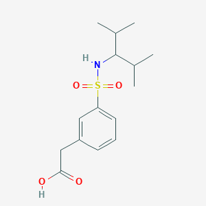 molecular formula C15H23NO4S B7418001 2-[3-(2,4-Dimethylpentan-3-ylsulfamoyl)phenyl]acetic acid 