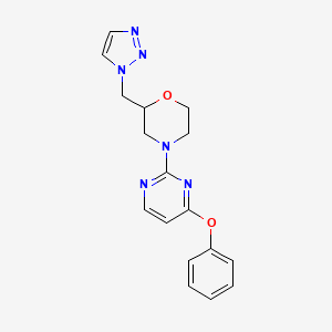 molecular formula C17H18N6O2 B7418002 4-(4-Phenoxypyrimidin-2-yl)-2-(triazol-1-ylmethyl)morpholine 