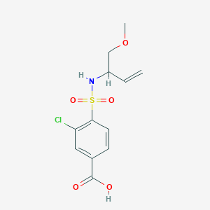 molecular formula C12H14ClNO5S B7418011 3-Chloro-4-(1-methoxybut-3-en-2-ylsulfamoyl)benzoic acid 