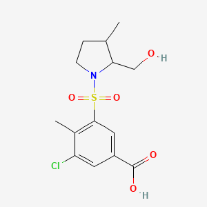 3-Chloro-5-[2-(hydroxymethyl)-3-methylpyrrolidin-1-yl]sulfonyl-4-methylbenzoic acid