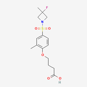 4-[4-(3-Fluoro-3-methylazetidin-1-yl)sulfonyl-2-methylphenoxy]butanoic acid