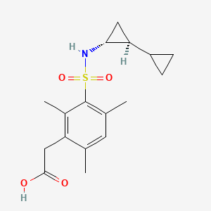 2-[3-[[(1R,2S)-2-cyclopropylcyclopropyl]sulfamoyl]-2,4,6-trimethylphenyl]acetic acid