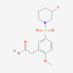 2-[5-(3-Fluoropiperidin-1-yl)sulfonyl-2-methoxyphenyl]acetic acid