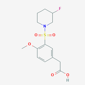 2-[3-(3-Fluoropiperidin-1-yl)sulfonyl-4-methoxyphenyl]acetic acid