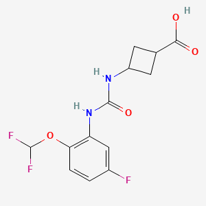 3-[[2-(Difluoromethoxy)-5-fluorophenyl]carbamoylamino]cyclobutane-1-carboxylic acid