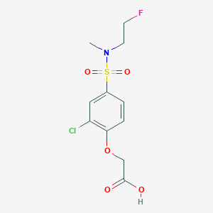 molecular formula C11H13ClFNO5S B7418072 2-[2-Chloro-4-[2-fluoroethyl(methyl)sulfamoyl]phenoxy]acetic acid 