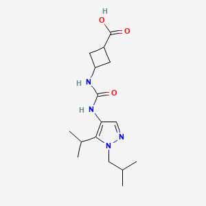 3-[[1-(2-Methylpropyl)-5-propan-2-ylpyrazol-4-yl]carbamoylamino]cyclobutane-1-carboxylic acid