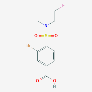 molecular formula C10H11BrFNO4S B7418075 3-Bromo-4-[2-fluoroethyl(methyl)sulfamoyl]benzoic acid 