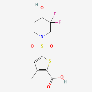 5-(3,3-Difluoro-4-hydroxypiperidin-1-yl)sulfonyl-3-methylthiophene-2-carboxylic acid