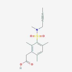 molecular formula C16H21NO4S B7418099 2-[3-[But-2-ynyl(methyl)sulfamoyl]-2,4,6-trimethylphenyl]acetic acid 