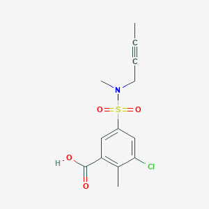 molecular formula C13H14ClNO4S B7418110 5-[But-2-ynyl(methyl)sulfamoyl]-3-chloro-2-methylbenzoic acid 