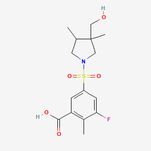 3-Fluoro-5-[3-(hydroxymethyl)-3,4-dimethylpyrrolidin-1-yl]sulfonyl-2-methylbenzoic acid