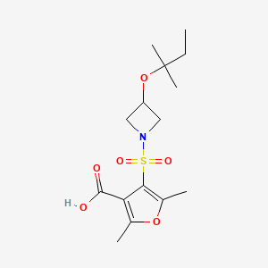 2,5-Dimethyl-4-[3-(2-methylbutan-2-yloxy)azetidin-1-yl]sulfonylfuran-3-carboxylic acid