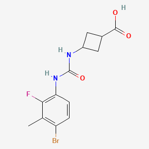 molecular formula C13H14BrFN2O3 B7418186 3-[(4-Bromo-2-fluoro-3-methylphenyl)carbamoylamino]cyclobutane-1-carboxylic acid 