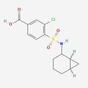 molecular formula C14H16ClNO4S B7418209 4-[[(1S,6R)-2-bicyclo[4.1.0]heptanyl]sulfamoyl]-3-chlorobenzoic acid 