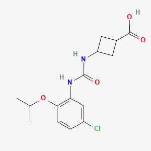 molecular formula C15H19ClN2O4 B7418211 3-[(5-Chloro-2-propan-2-yloxyphenyl)carbamoylamino]cyclobutane-1-carboxylic acid 