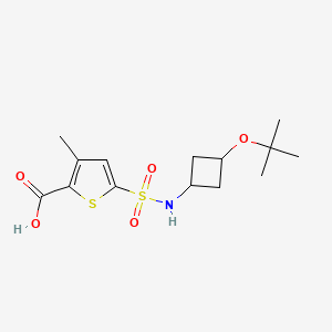 molecular formula C14H21NO5S2 B7418213 3-Methyl-5-[[3-[(2-methylpropan-2-yl)oxy]cyclobutyl]sulfamoyl]thiophene-2-carboxylic acid 