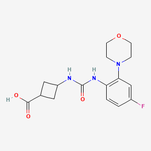 3-[(4-Fluoro-2-morpholin-4-ylphenyl)carbamoylamino]cyclobutane-1-carboxylic acid