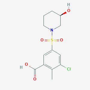 3-chloro-5-[(3R)-3-hydroxypiperidin-1-yl]sulfonyl-2-methylbenzoic acid